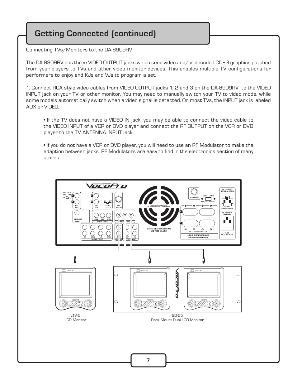 Getting connected (continued) | VocoPro DA-8909RV User Manual | Page 9 / 18