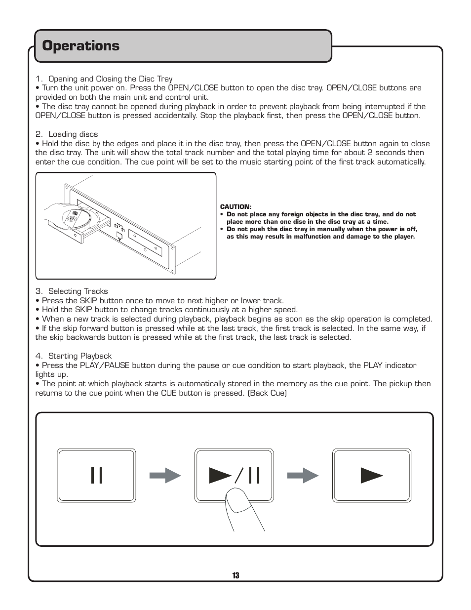 Operations | VocoPro CDG-9000 User Manual | Page 13 / 18