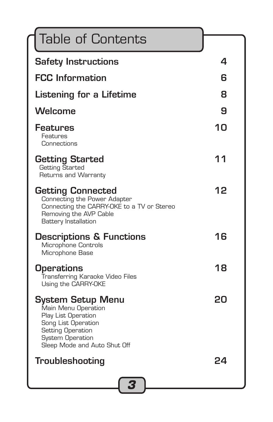 VocoPro Carry-Oke Microphone User Manual | Page 3 / 28