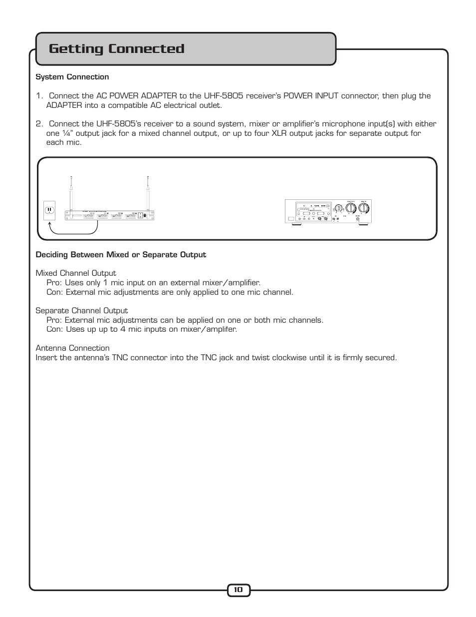 Getting connected | VocoPro UHF-5805 User Manual | Page 11 / 16