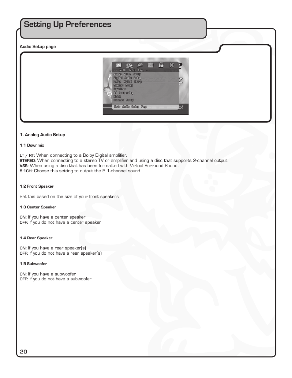 Setting up preferences | VocoPro DVX-880 Pro User Manual | Page 26 / 34