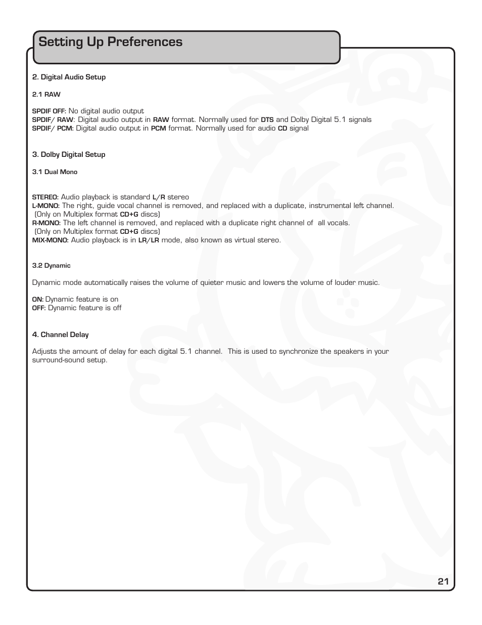 Setting up preferences | VocoPro DVX-880 Pro User Manual | Page 27 / 34