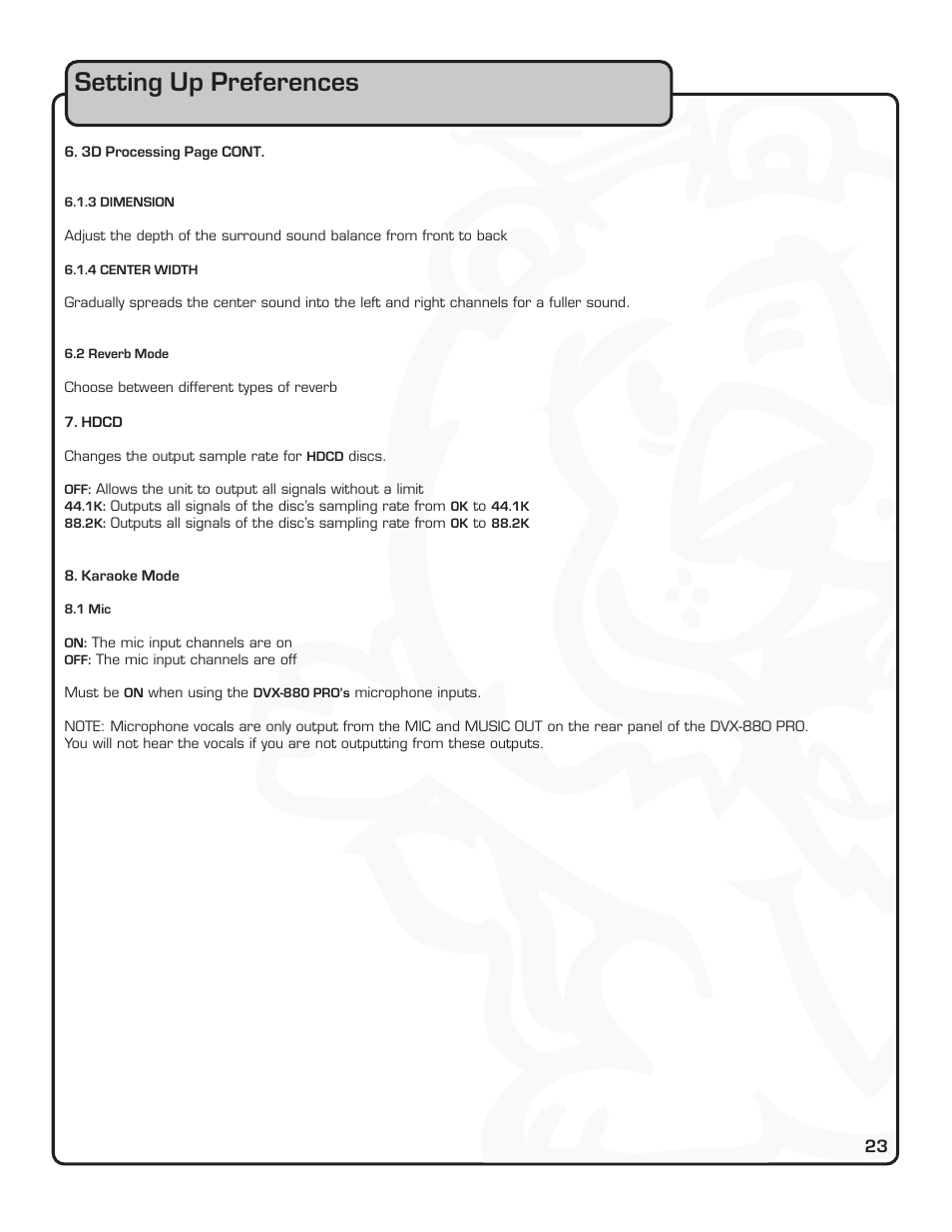 Setting up preferences | VocoPro DVX-880 Pro User Manual | Page 29 / 34