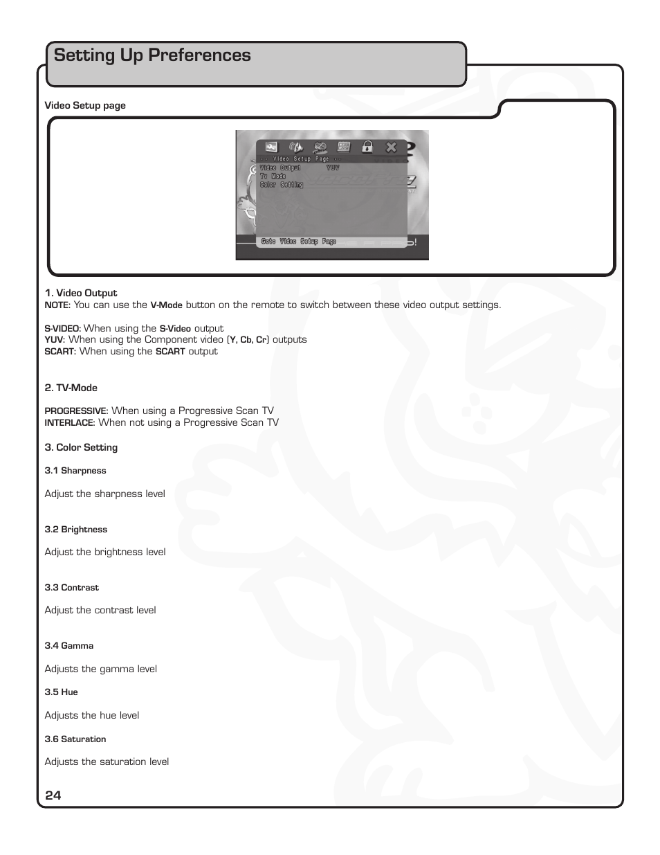 Setting up preferences | VocoPro DVX-880 Pro User Manual | Page 30 / 34