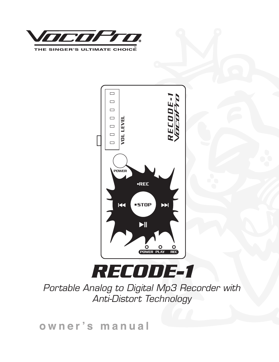 VocoPro RECODE-1 User Manual | 24 pages