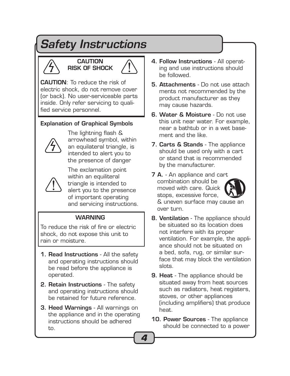 Safety instructions | VocoPro RECODE-1 User Manual | Page 4 / 24