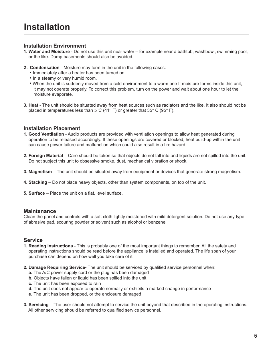Pg 06 installation environment.pdf, Installation | VocoPro SUB-1200 User Manual | Page 7 / 14