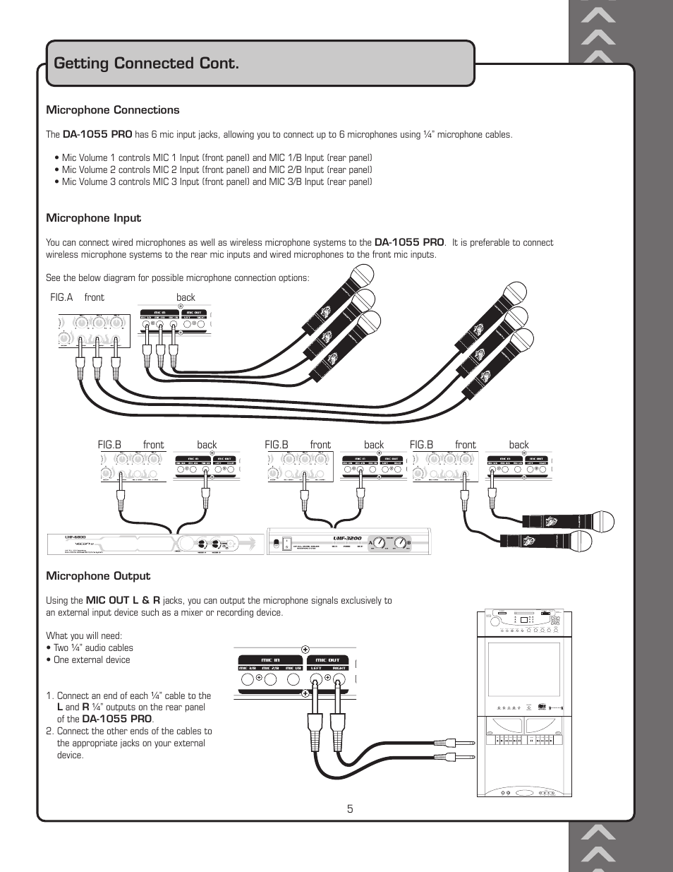 Getting connected cont | VocoPro DA-1055 PRO User Manual | Page 11 / 18
