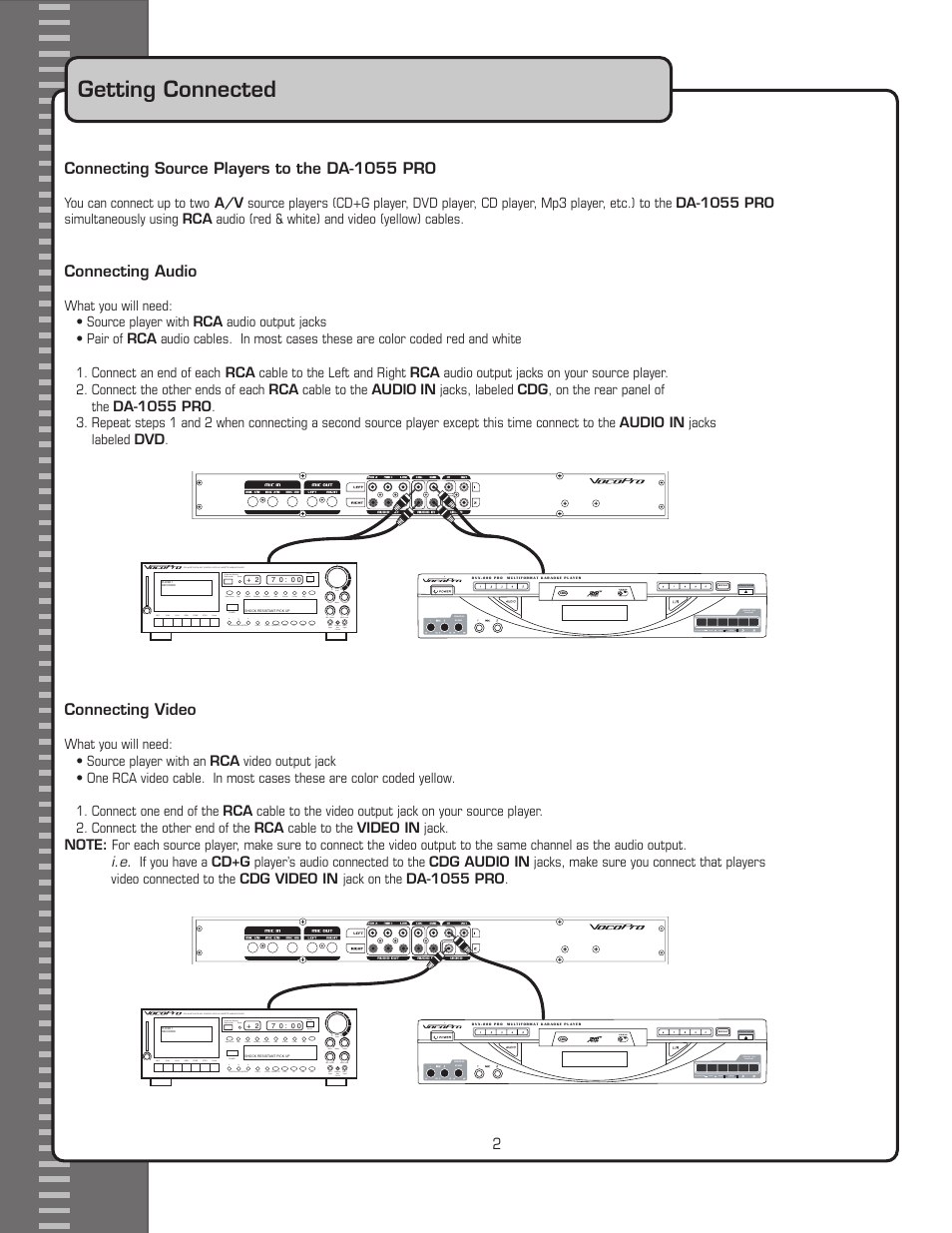 Getting connected | VocoPro DA-1055 PRO User Manual | Page 8 / 18