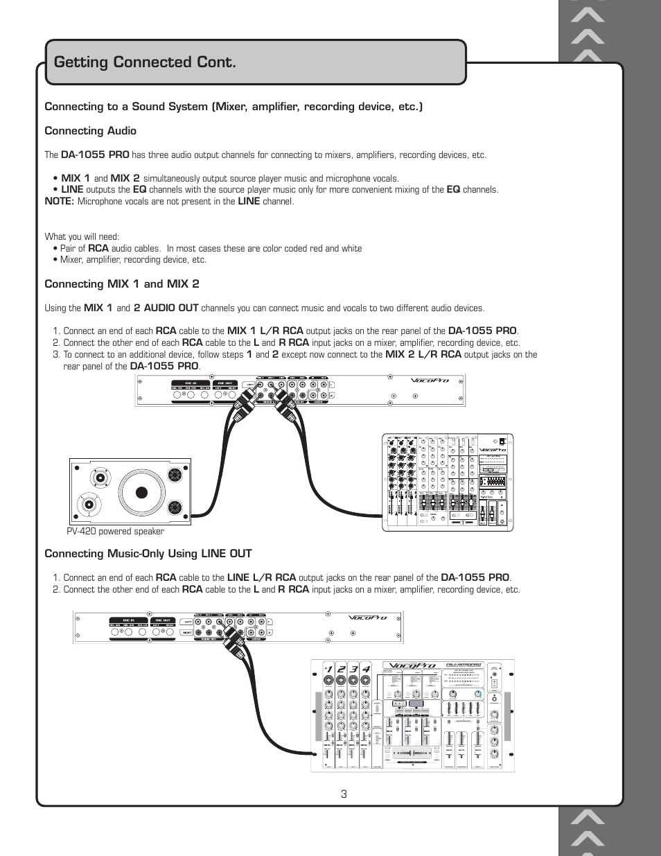 Getting connected cont | VocoPro DA-1055 PRO User Manual | Page 9 / 18