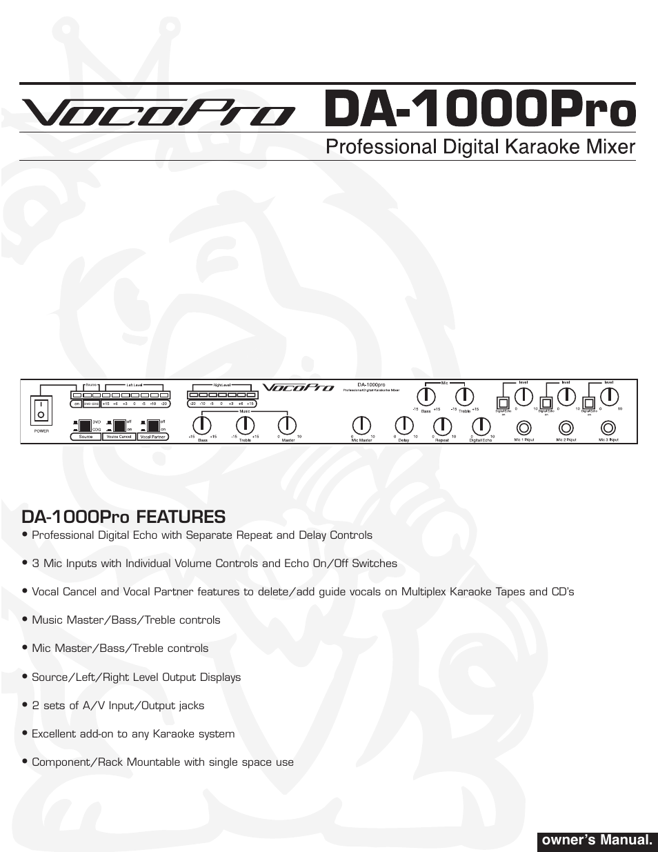 VocoPro DA-1000Pro User Manual | 20 pages