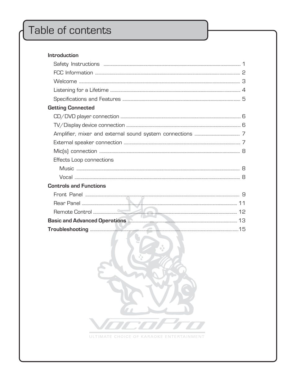 VocoPro DA-3700 User Manual | Page 2 / 18