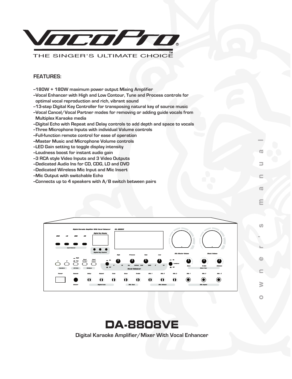 VocoPro DA-8808VE User Manual | 18 pages