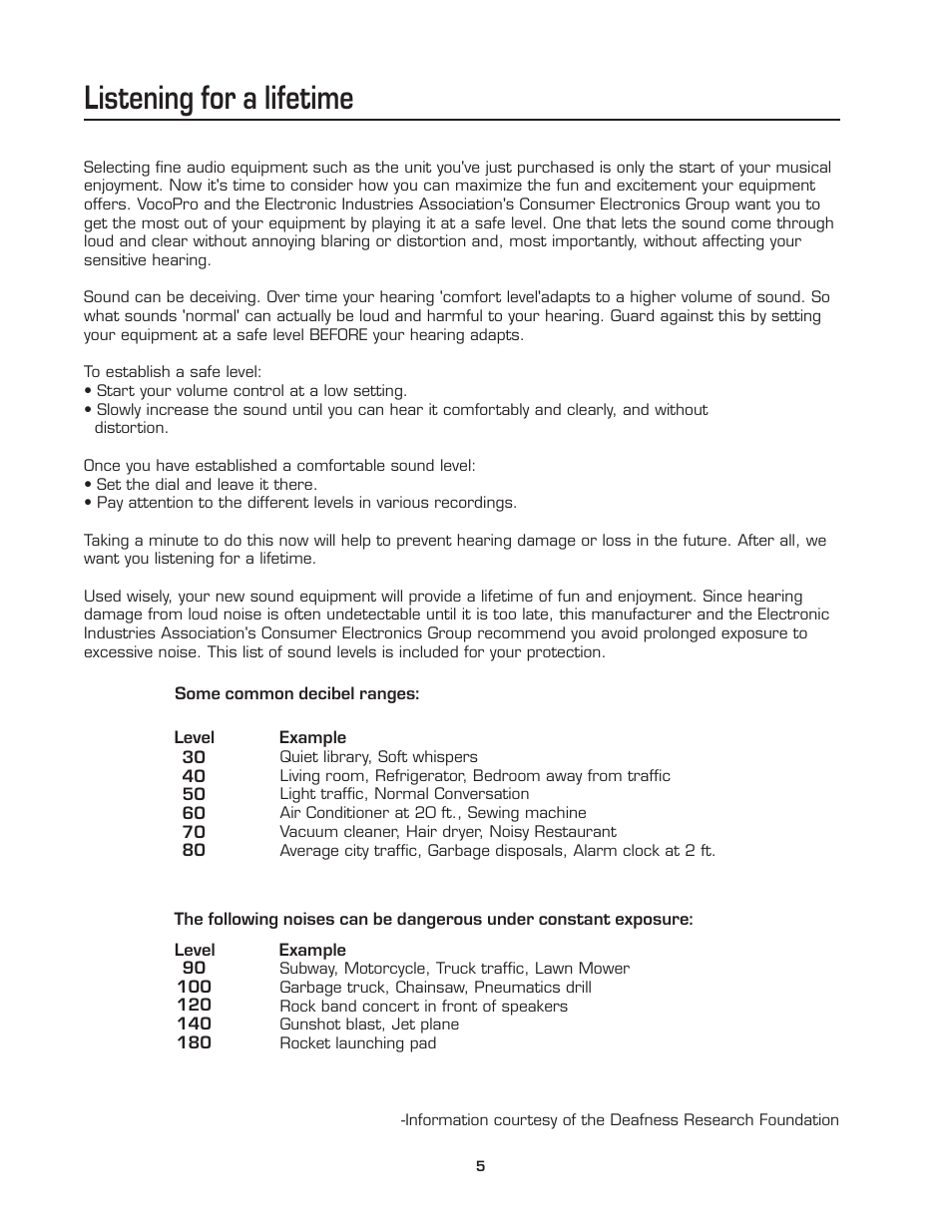 Listening for a lifetime | VocoPro DA-8808VE User Manual | Page 6 / 18