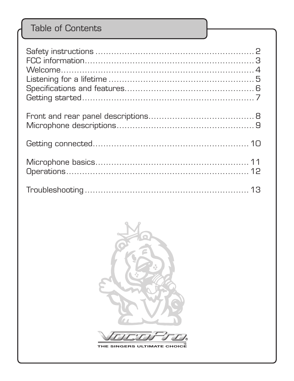 VocoPro VHF-3000 User Manual | Page 2 / 15