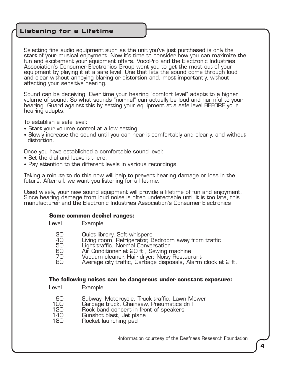 Listening for a lifetime | VocoPro UHF-3800 User Manual | Page 5 / 18