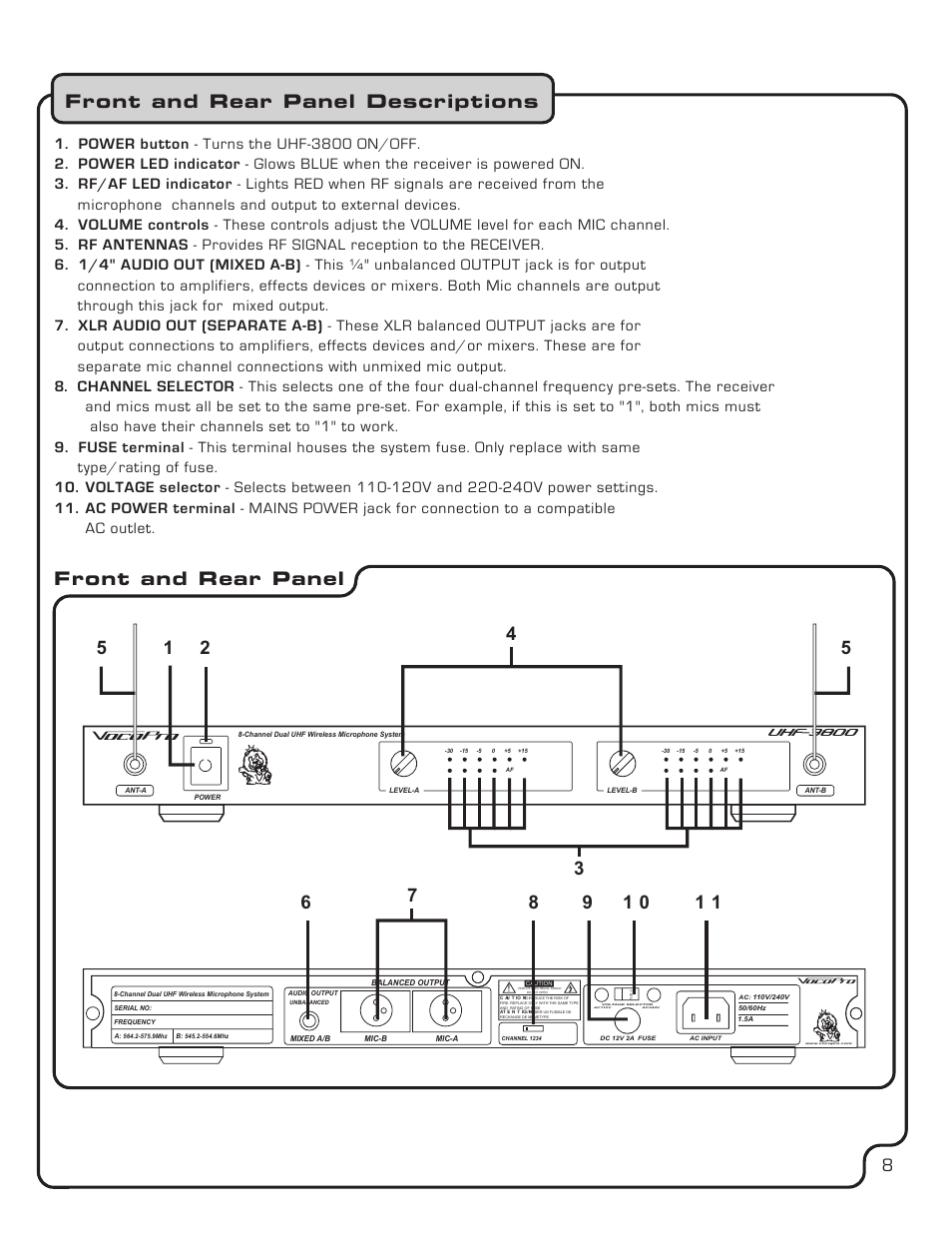 VocoPro UHF-3800 User Manual | Page 9 / 18