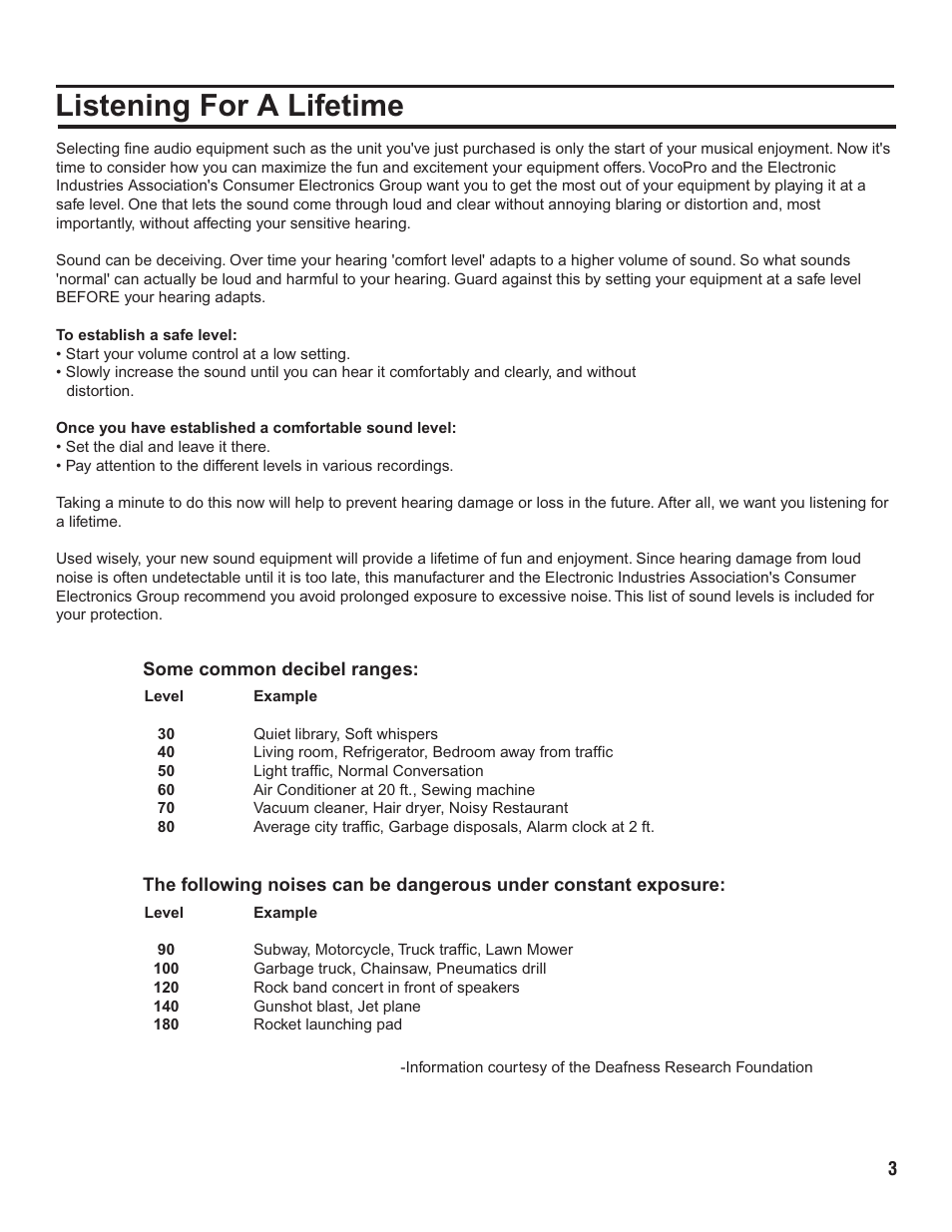 Pg 03 listening.pdf, Listening for a lifetime | VocoPro CLG-600 User Manual | Page 4 / 16