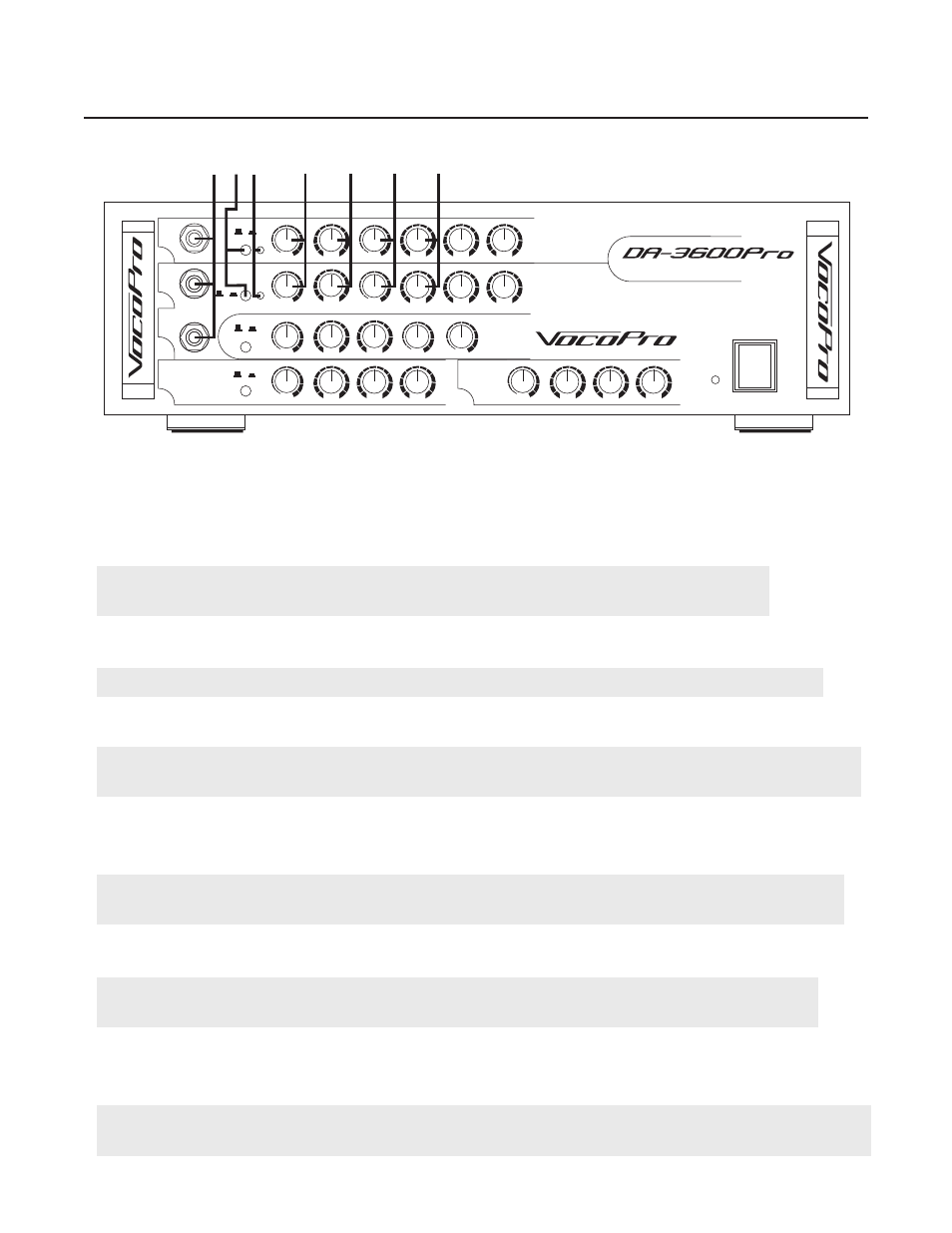 Pg 07 front description.pdf, Front panel descriptions | VocoPro DA-3600Pro2 User Manual | Page 9 / 24