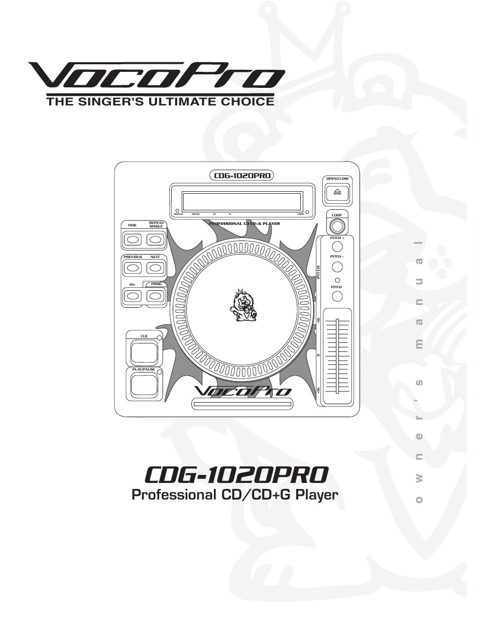 VocoPro CDG-1020PRO User Manual | 20 pages