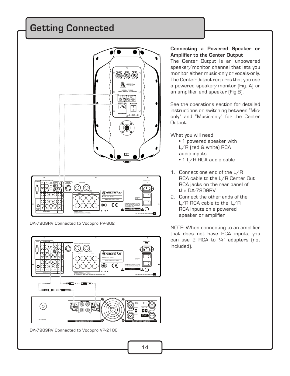 Getting connected | VocoPro DA-7909RV User Manual | Page 16 / 28