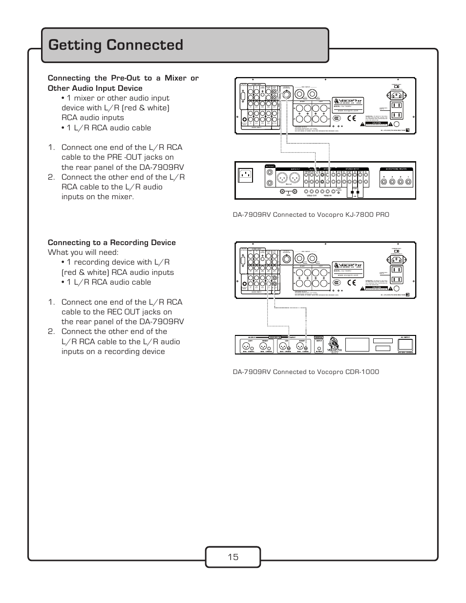 Getting connected | VocoPro DA-7909RV User Manual | Page 17 / 28