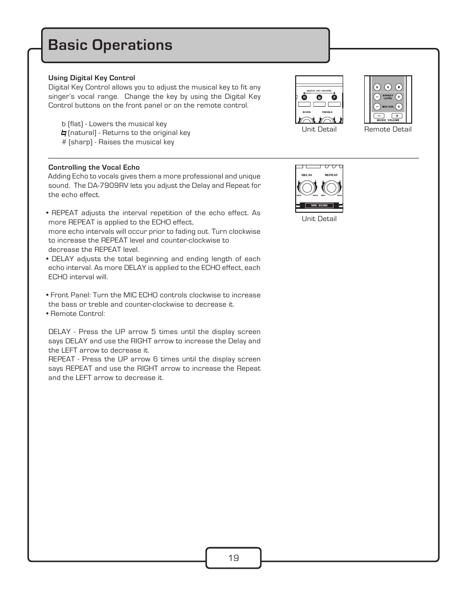 Basic operations | VocoPro DA-7909RV User Manual | Page 21 / 28