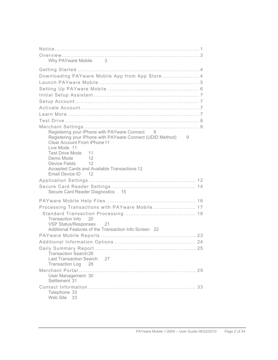 VeriFone PAYWARE MOBILE 1.0004 User Manual | Page 3 / 34