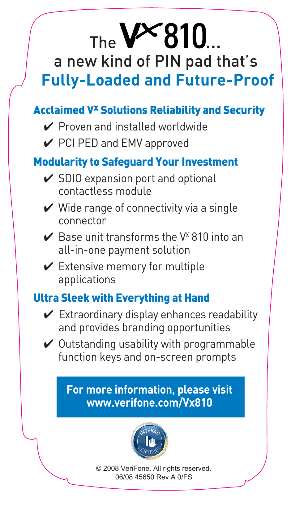 VeriFone DUET Vx810 User Manual | Page 2 / 2