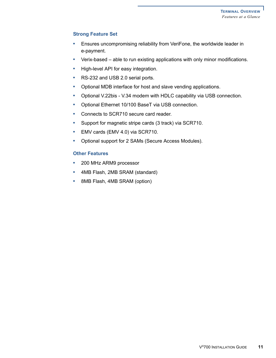 VeriFone Vx700 User Manual | Page 11 / 40