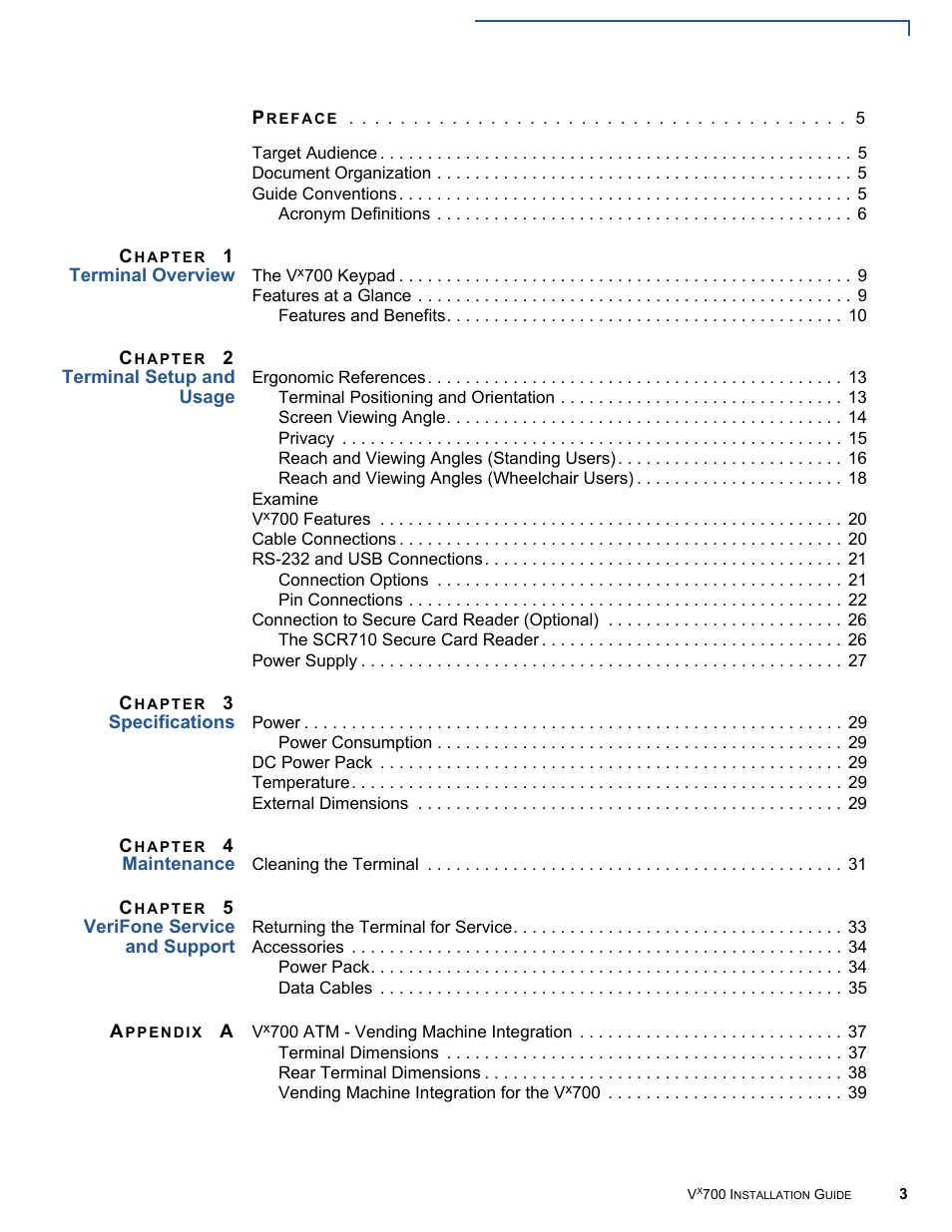 VeriFone Vx700 User Manual | Page 3 / 40