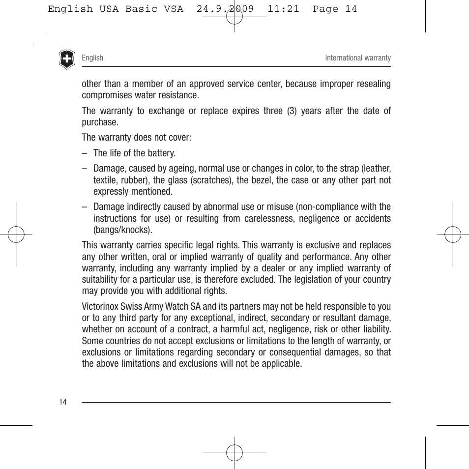 Victorinox Ambassador 241075 User Manual | Page 15 / 36