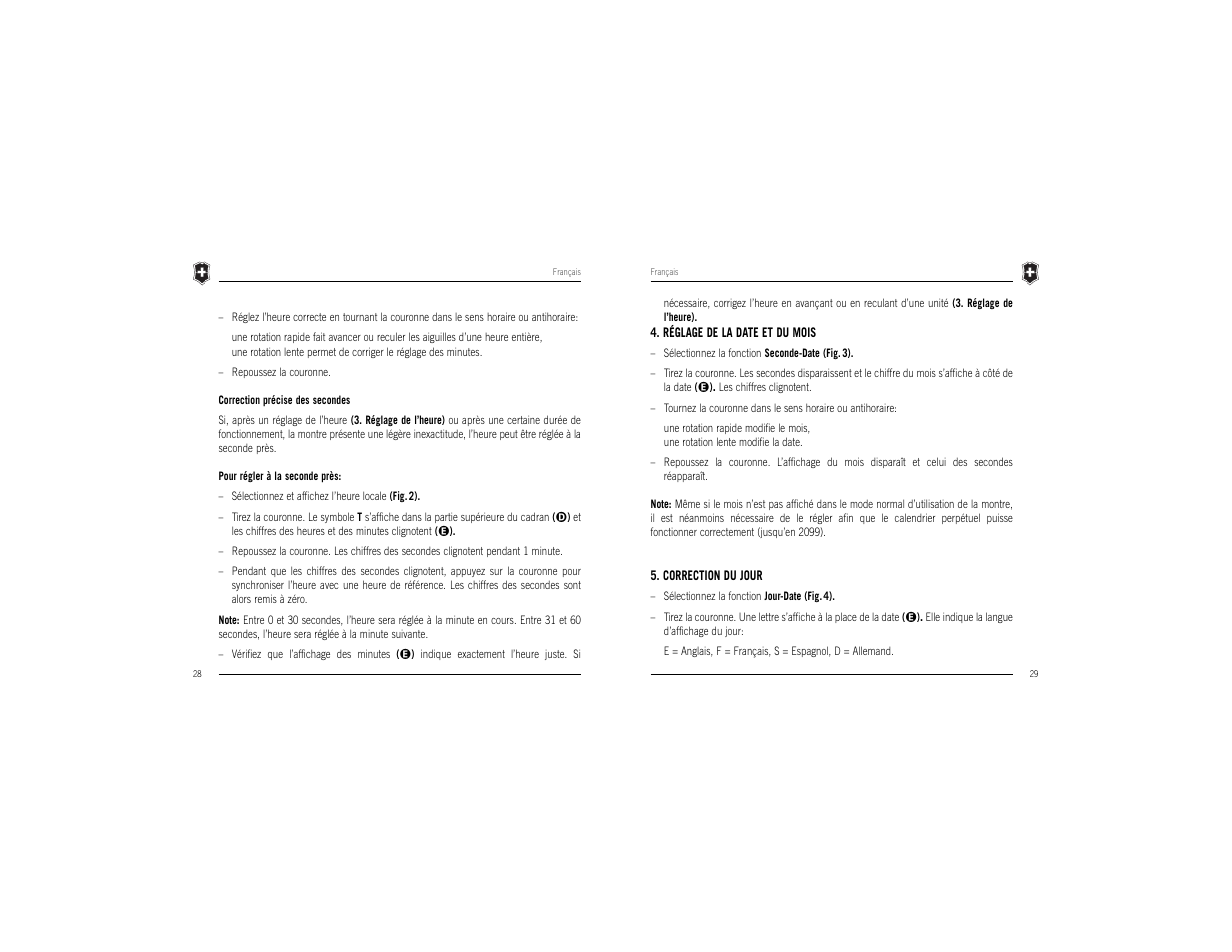 Victorinox Chrono Classic XLS MT User Manual | Page 16 / 29