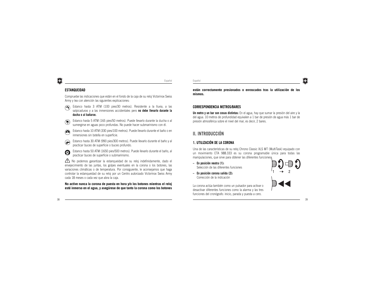 Ii. introducción | Victorinox Chrono Classic XLS MT User Manual | Page 21 / 29