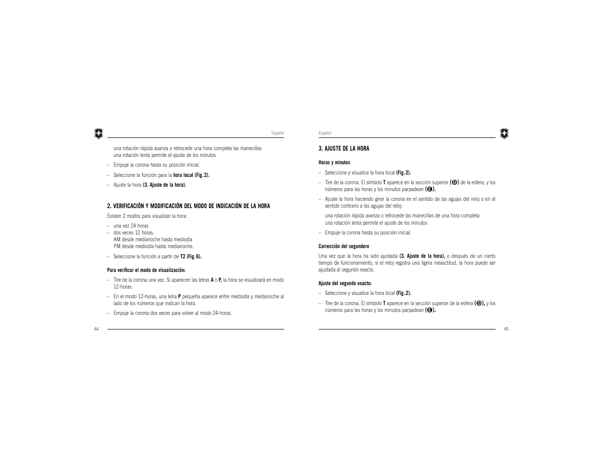 Victorinox Chrono Classic XLS MT User Manual | Page 24 / 29