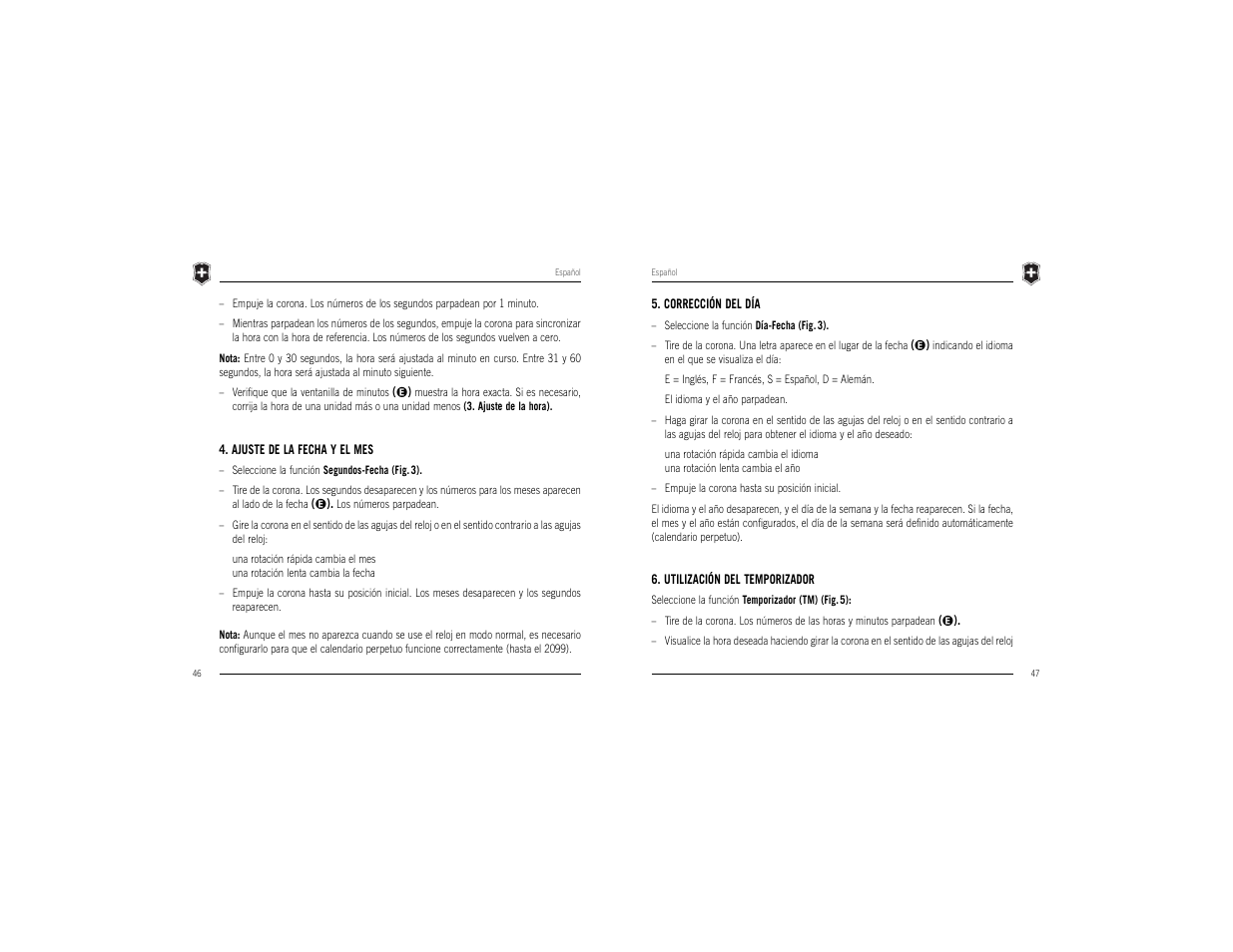 Victorinox Chrono Classic XLS MT User Manual | Page 25 / 29