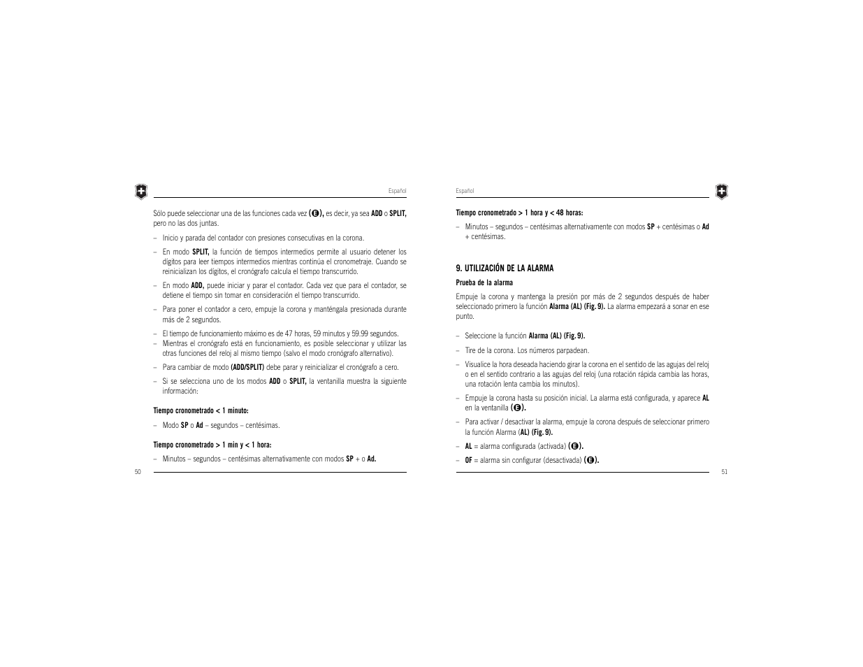 Victorinox Chrono Classic XLS MT User Manual | Page 27 / 29