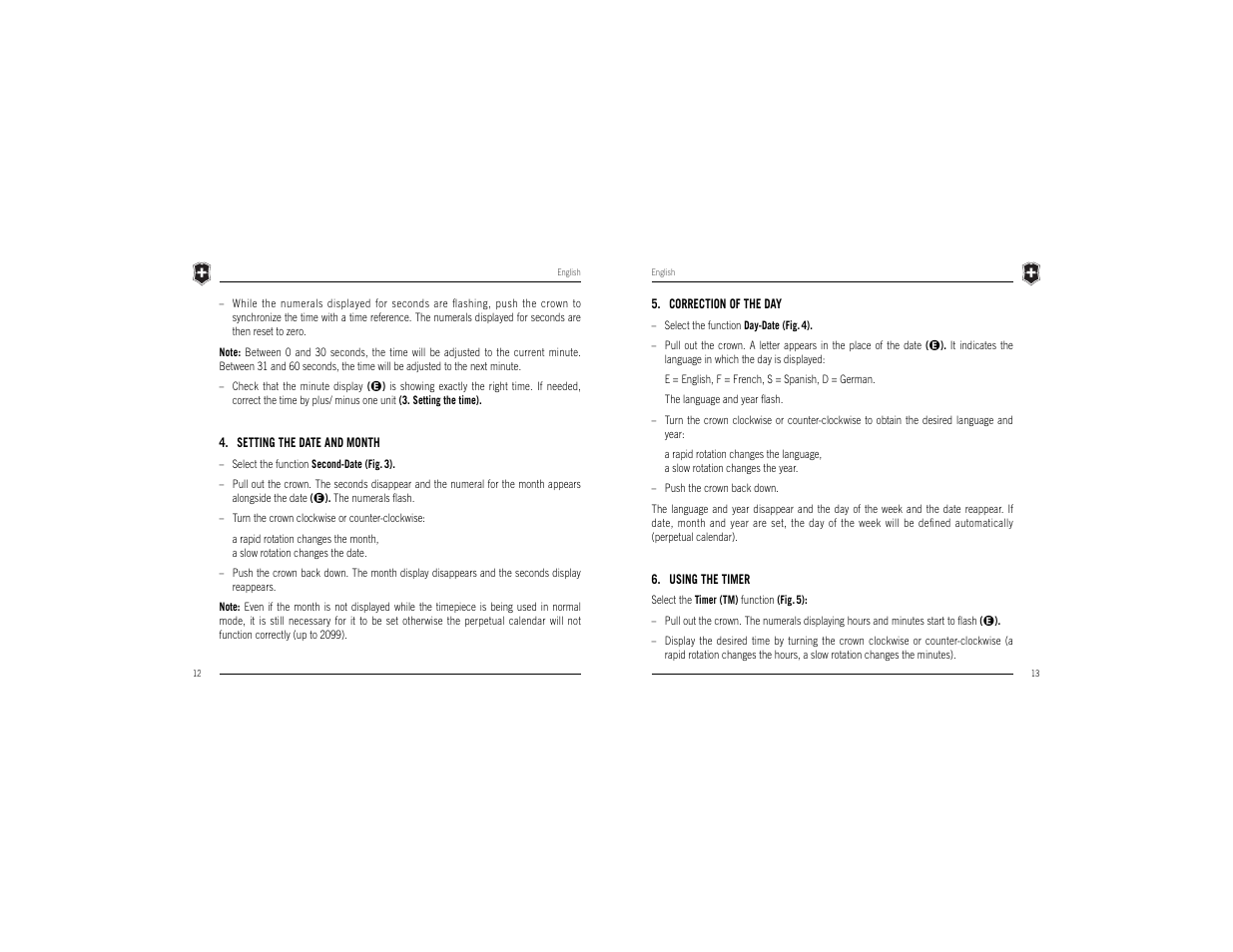 Victorinox Chrono Classic XLS MT User Manual | Page 8 / 29