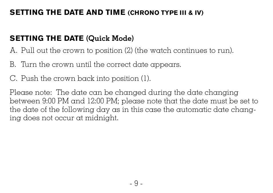 Victorinox CHRONOGRAPHS Watch User Manual | Page 10 / 66