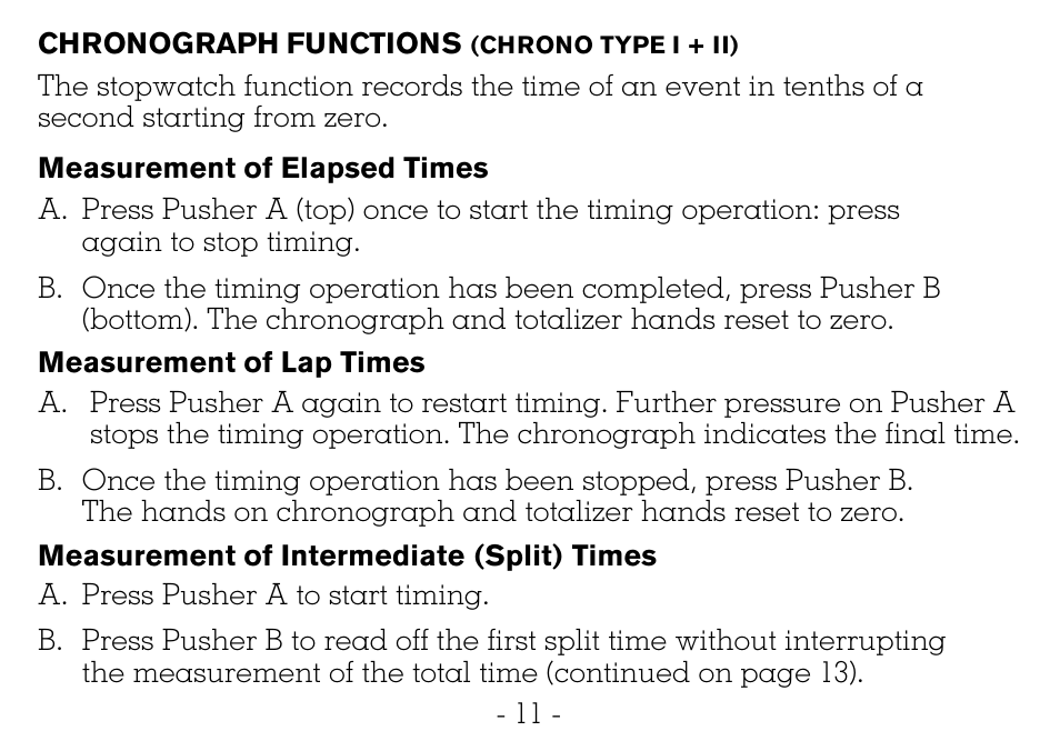 Victorinox CHRONOGRAPHS Watch User Manual | Page 12 / 66