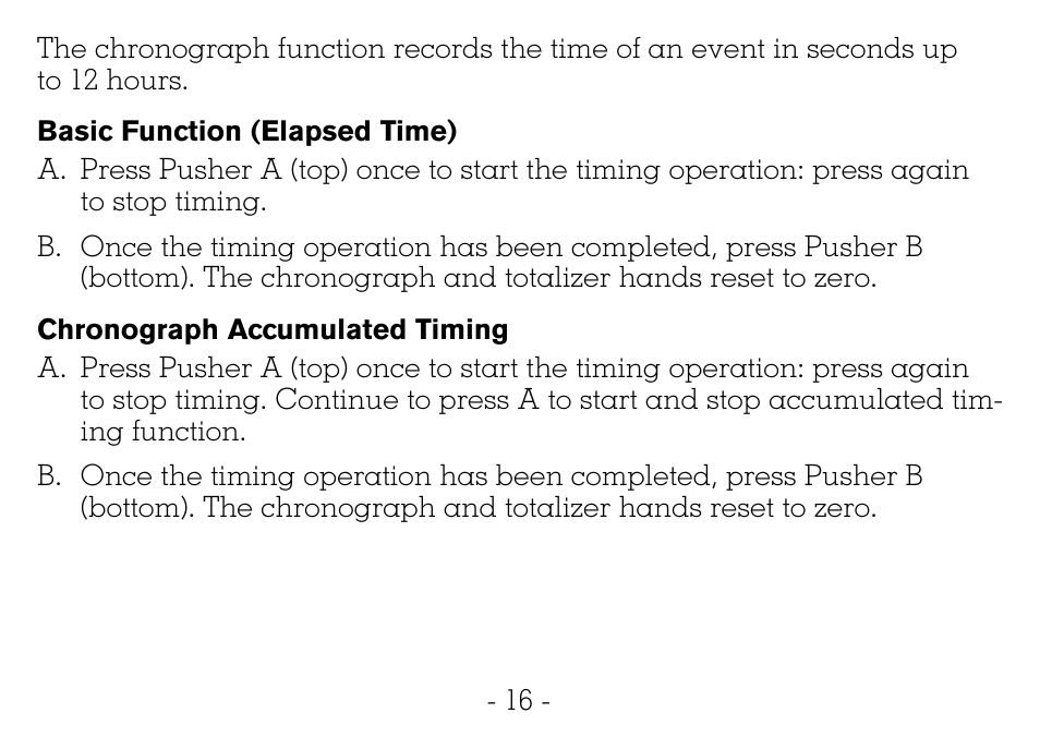 Victorinox CHRONOGRAPHS Watch User Manual | Page 17 / 66