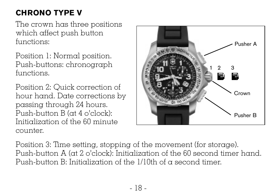 Victorinox CHRONOGRAPHS Watch User Manual | Page 19 / 66