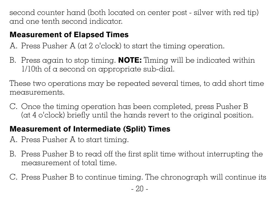 Victorinox CHRONOGRAPHS Watch User Manual | Page 21 / 66