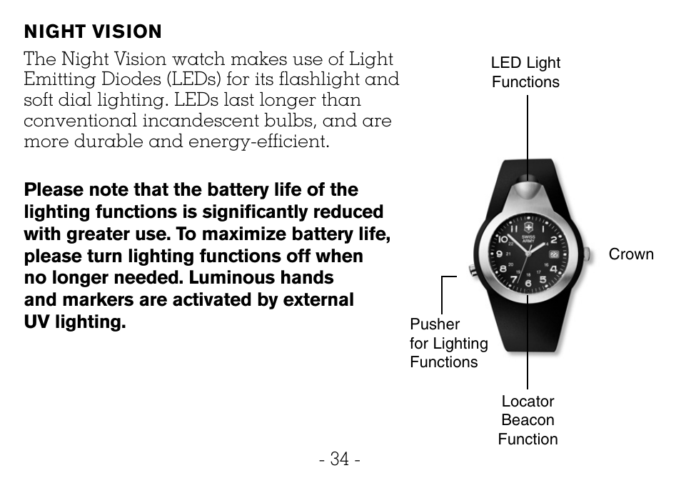 Victorinox CHRONOGRAPHS Watch User Manual | Page 35 / 66