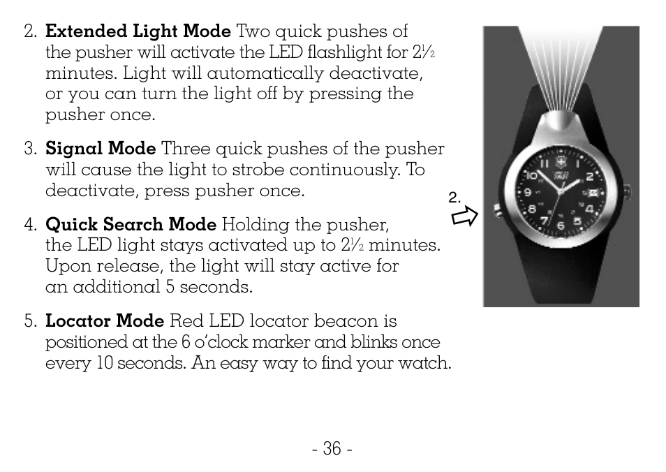 Victorinox CHRONOGRAPHS Watch User Manual | Page 37 / 66