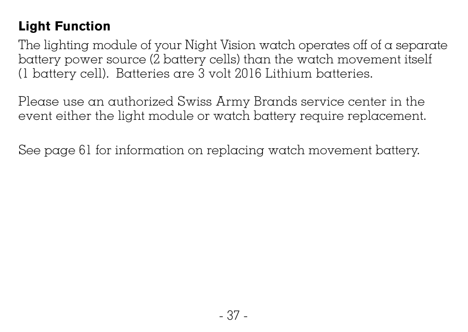 Victorinox CHRONOGRAPHS Watch User Manual | Page 38 / 66