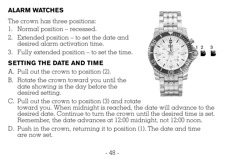 Victorinox CHRONOGRAPHS Watch User Manual | Page 49 / 66