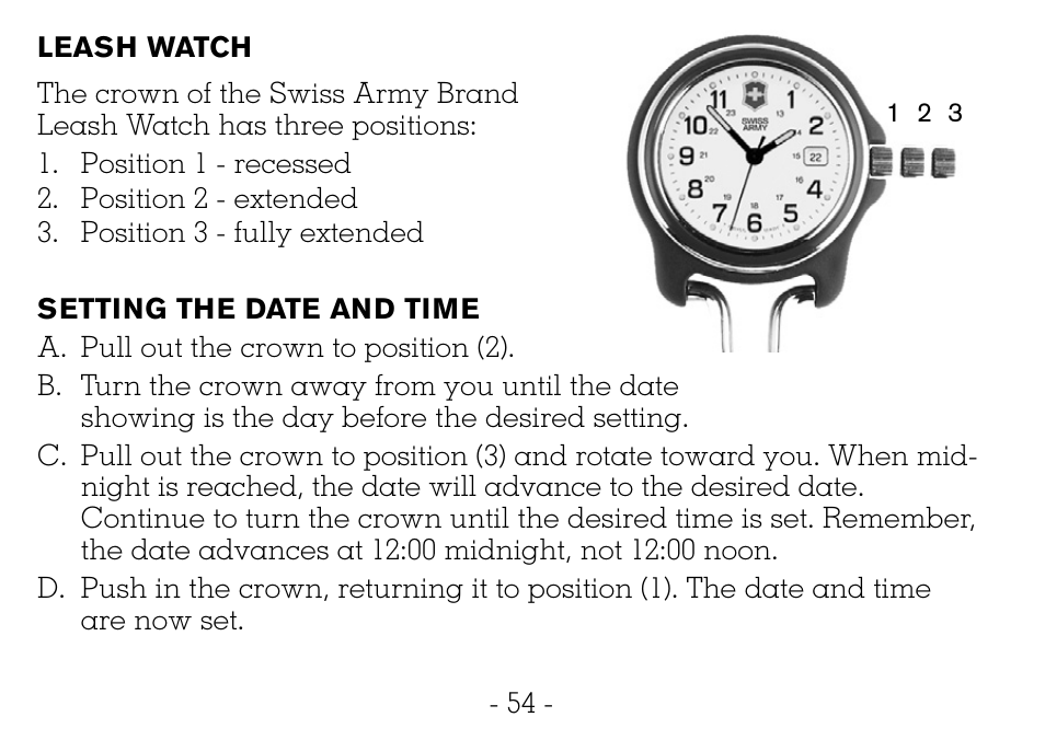 Victorinox CHRONOGRAPHS Watch User Manual | Page 55 / 66