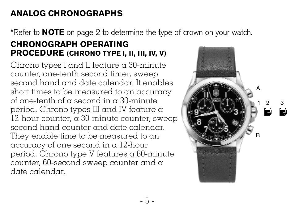 Victorinox CHRONOGRAPHS Watch User Manual | Page 6 / 66