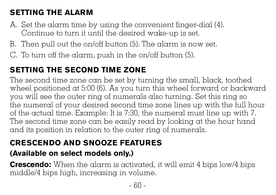 Victorinox CHRONOGRAPHS Watch User Manual | Page 61 / 66